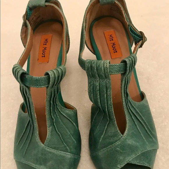 Miz Mooz- Whitley Heel in Aqua Green Size 6.0 - Picture 2 of 7